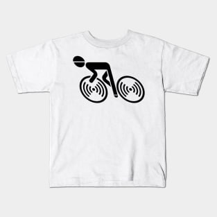 Racing Cyclist (Racer, Road Bike, Bicycle / L<–R / Black) Kids T-Shirt